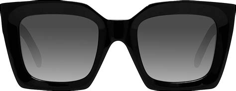 Celine Black Beveled Square Sunglasses (CL40130I) .